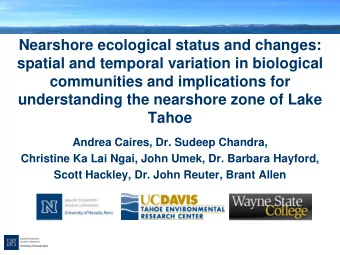 Nearshore ecological status and changes:  spatial and temporal variation in biological  communities