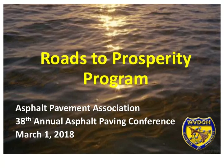 roads to prosperity