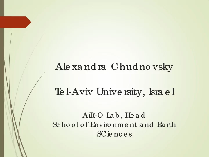 ale xa ndra chudno vsky t e l aviv unive rsity i sra e l