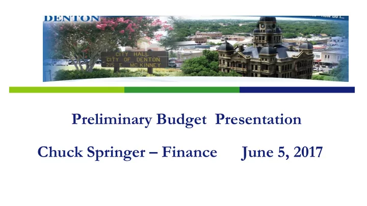 preliminary budget presentation