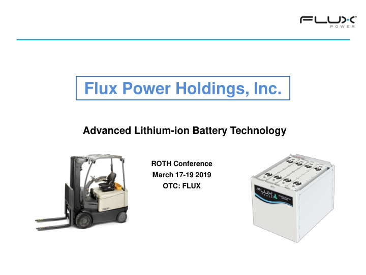 flux power holdings inc