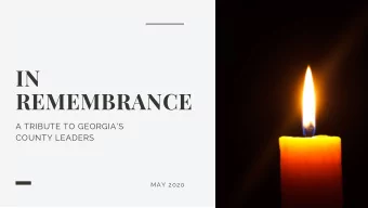 IN  REMEMBRANCE  A TRIBUTE TO GEORGIA'S  COUNTY LEADERS  MAY 2020  Remembering  Jewell Elaine Smith