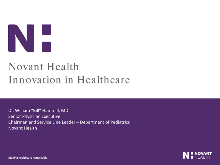 novant health innovation in healthcare