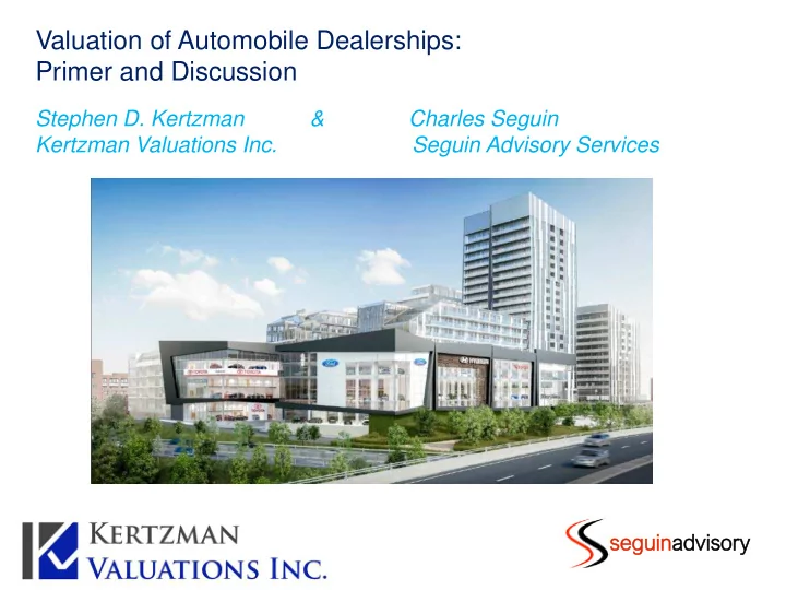 valuation of automobile dealerships primer and discussion
