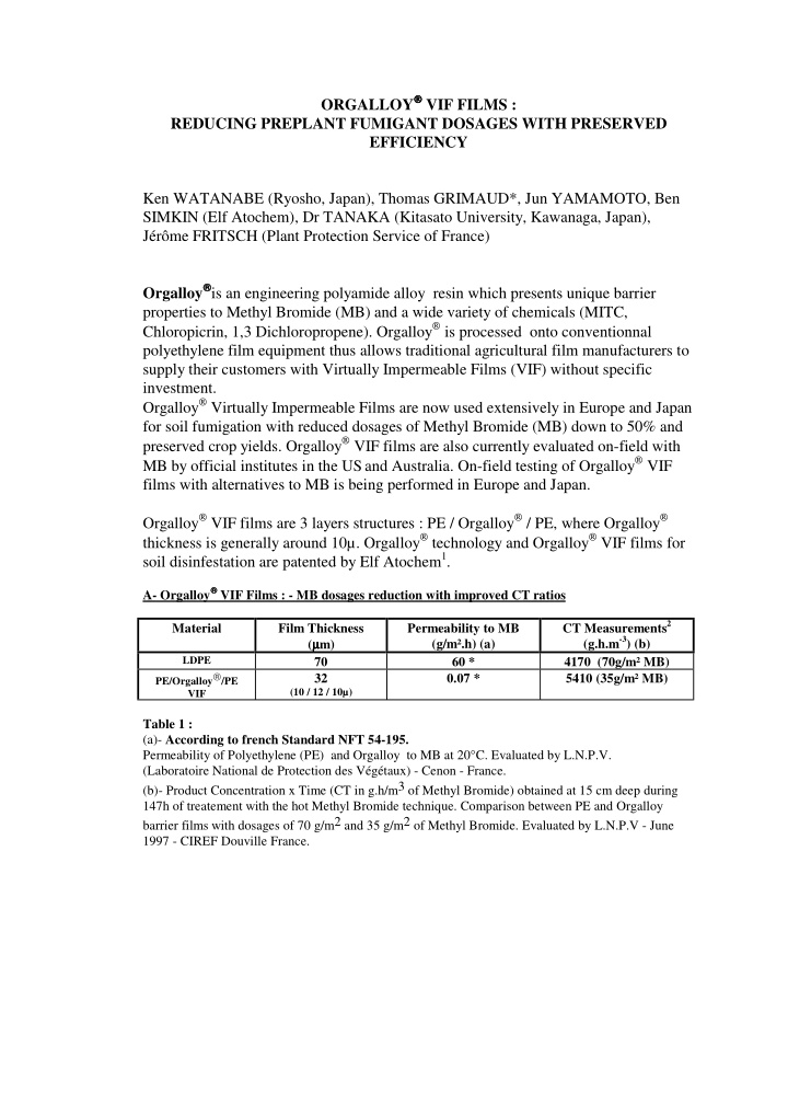 vif films reducing preplant fumigant dosages with