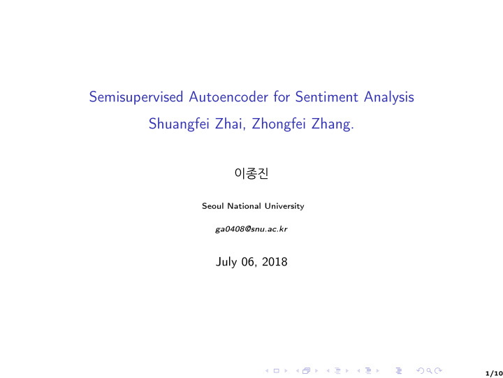 semisupervised autoencoder for sentiment analysis