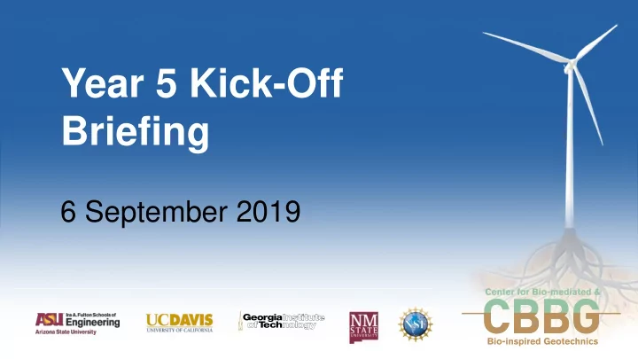 year 5 kick off briefing