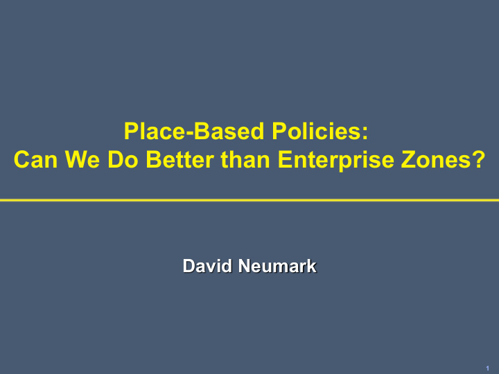 place based policies can we do better than enterprise