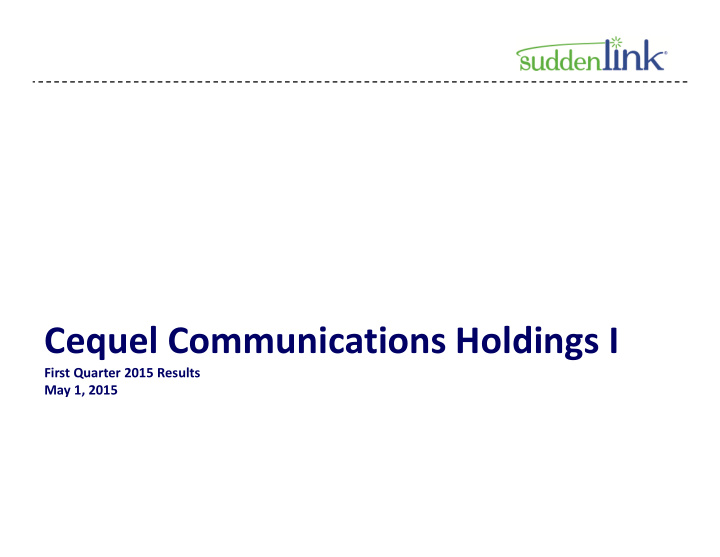 cequel communications holdings i