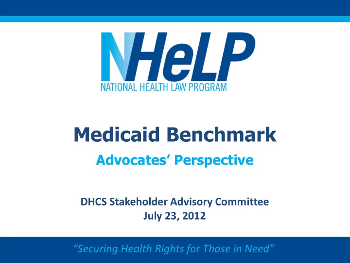 medicaid benchmark