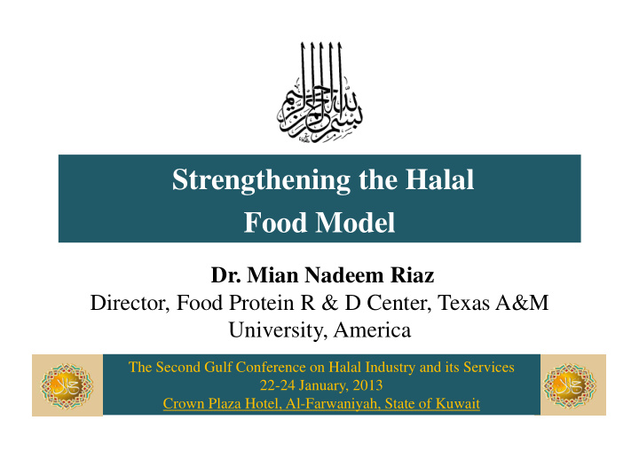 strengthening the halal food model
