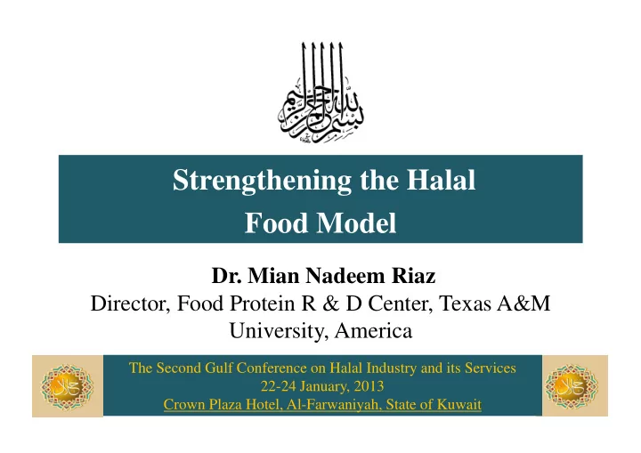 strengthening the halal food model