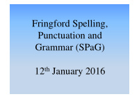 fringford spelling punctuation and grammar spag 12 th