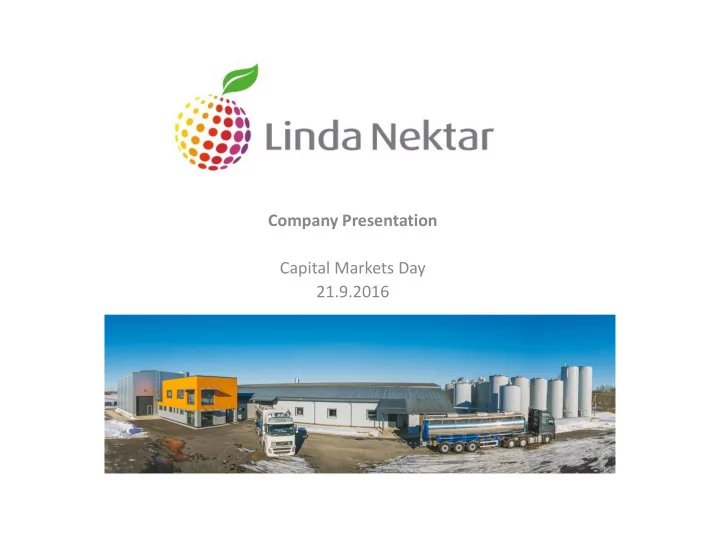 company presentation capital markets day 21 9 2016
