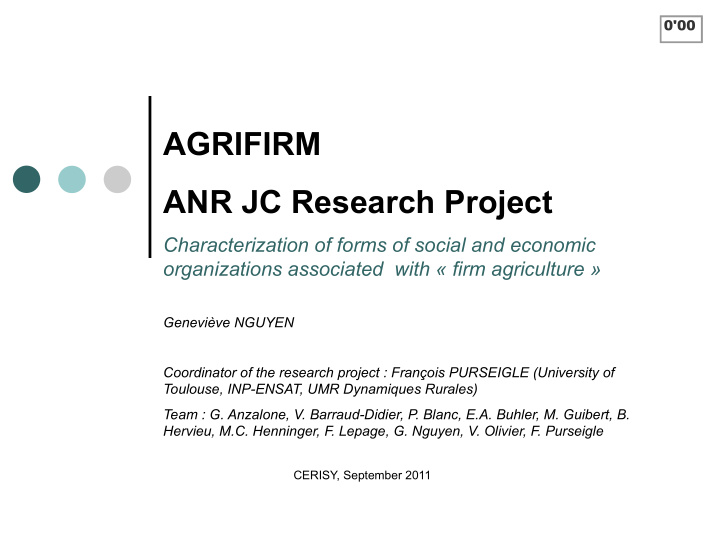 agrifirm anr jc research project