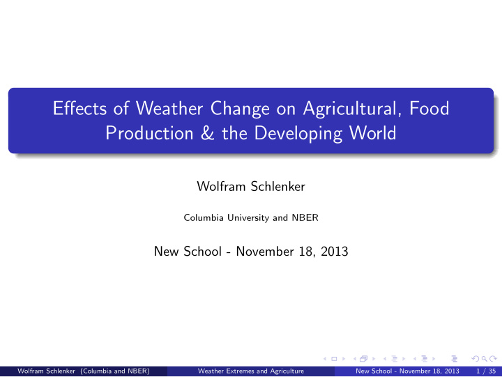 effects of weather change on agricultural food production