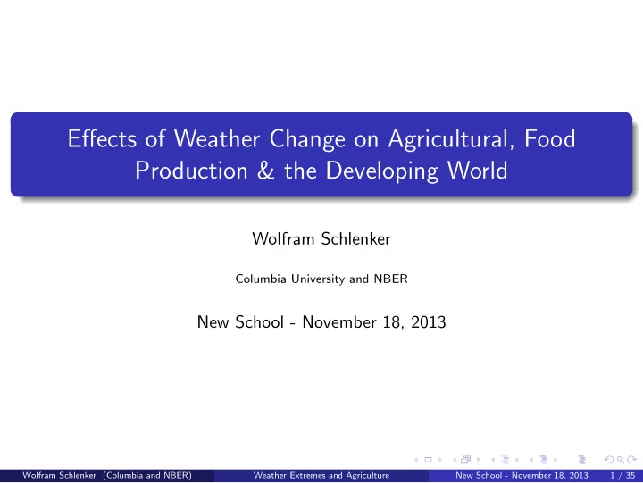 effects of weather change on agricultural food production