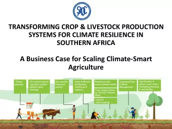 Agriculture  Why should this project be funded?  Climate change impacts in southern Africa and