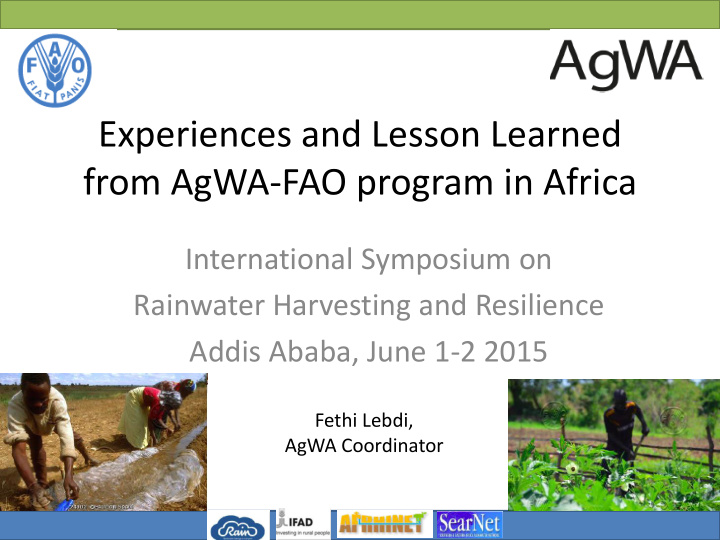 from agwa fao program in africa