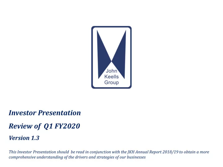 review of q1 fy2020
