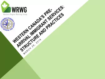 INTRODUCTION  Immigration Research West, University of Manitoba  An Inventory of Pre- Arrival