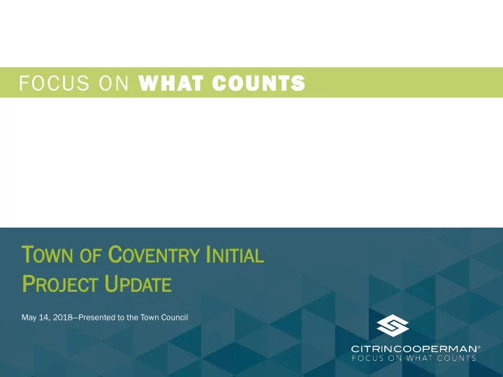 agenda status of the project update regarding auditor