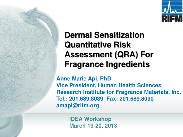 dermal sensitization quantitative risk assessment qra for