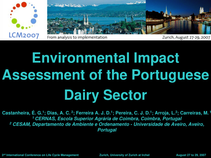 environmental impact assessment of the portuguese dairy