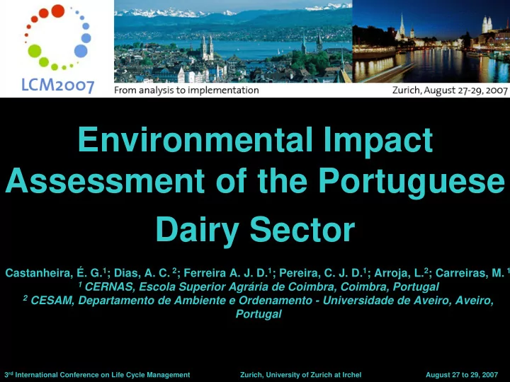 environmental impact assessment of the portuguese dairy