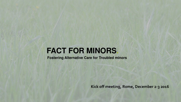 fact for minors