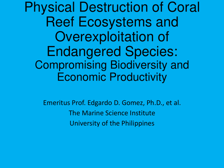 physical destruction of coral