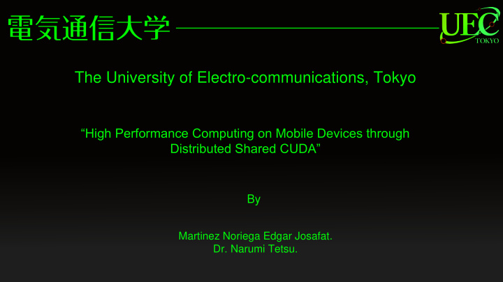 the university of electro communications tokyo