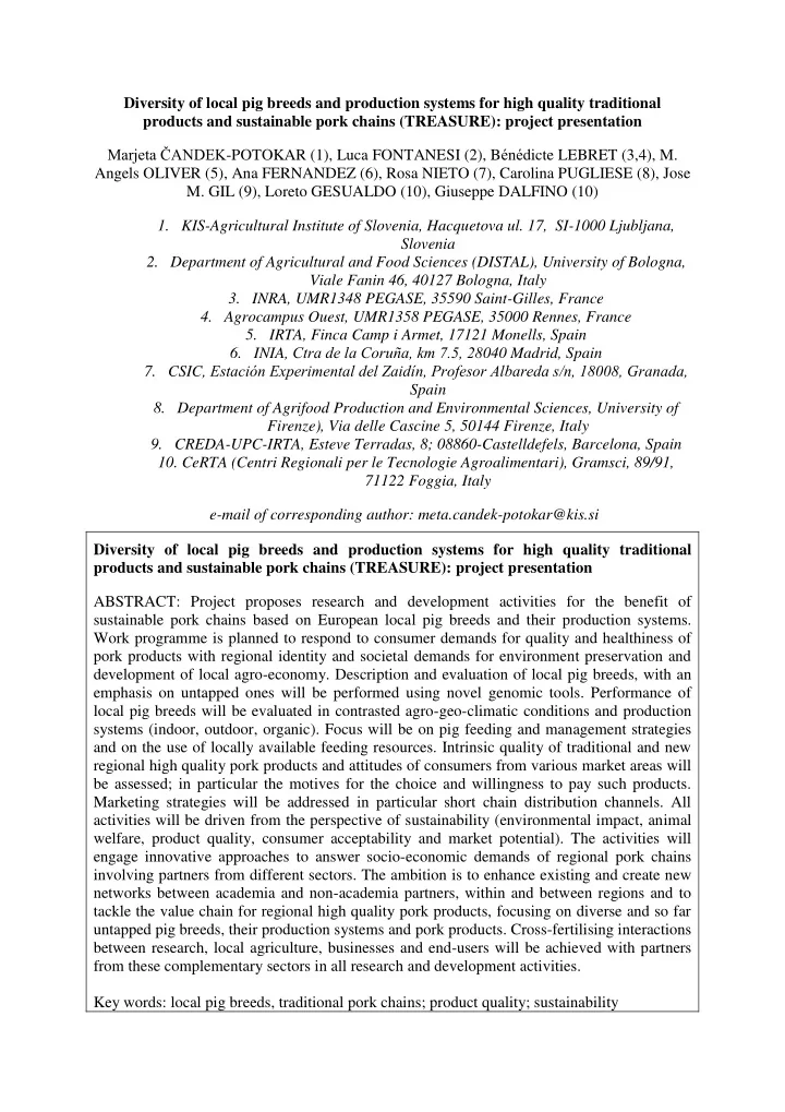 diversity of local pig breeds and production systems for