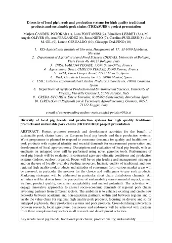 Diversity of local pig breeds and production systems for high quality traditional  products and
