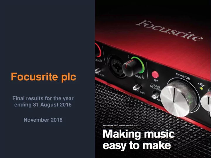 focusrite plc