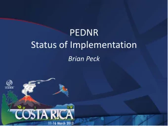 PEDNR  Status of Implementation  Brian Peck  Background  GNS  O Council &amp; ICANN Board