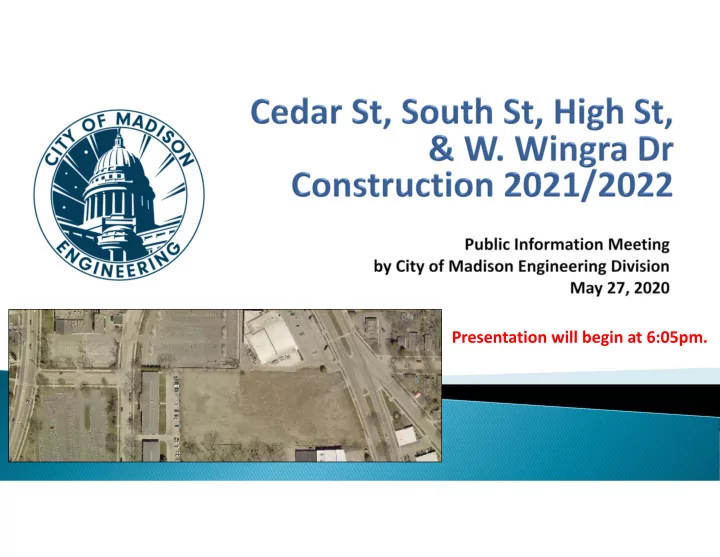 presentation will begin at 6 05pm thank you for