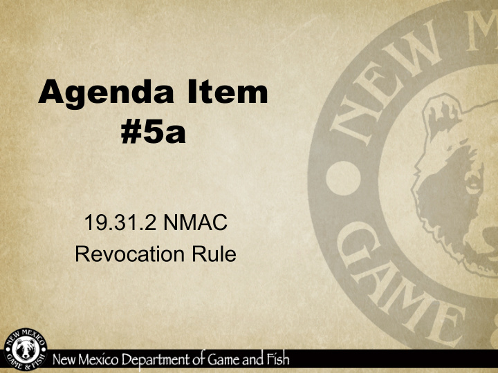 agenda item 5a