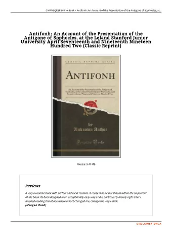 Antifonh: An Account of the Presentation of the  Antifonh: An Account of the Presentation of the