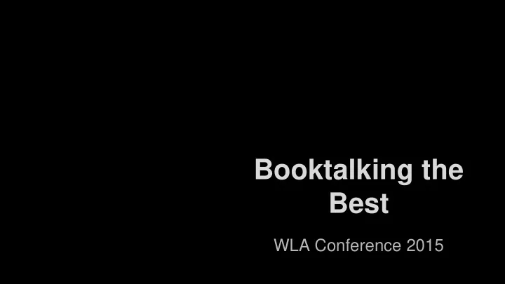 booktalking the