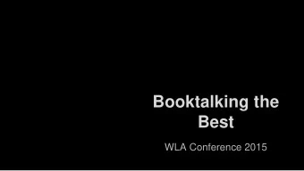 Booktalking the  Best  WLA Conference 2015  Snoozefest at the  Nuzzledome  by Samantha Berger