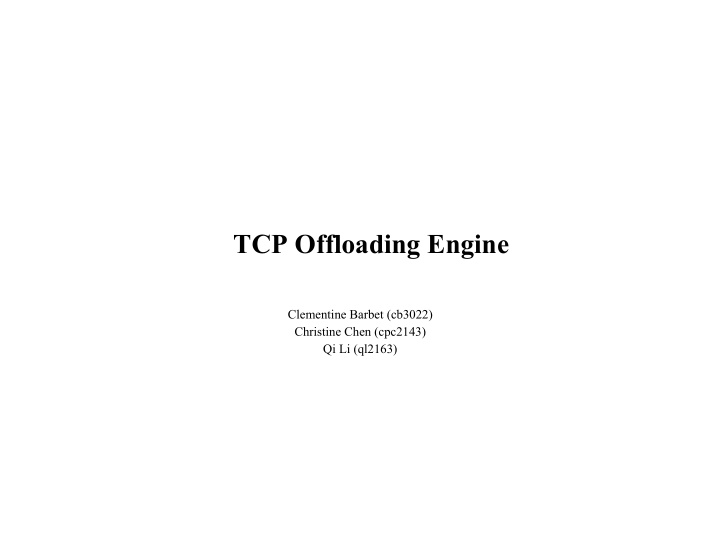 tcp offloading engine