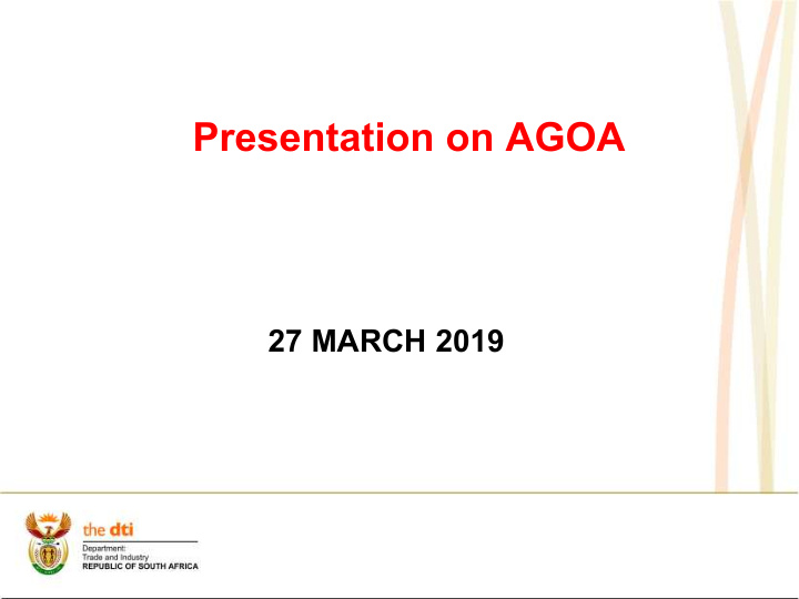 presentation on agoa