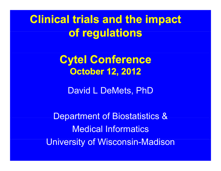 clinical trials and the impact clinical trials and the
