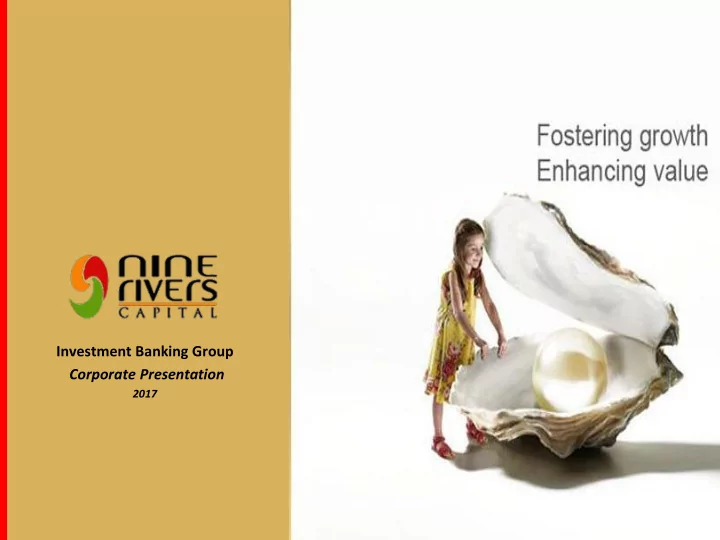 investment banking group corporate presentation