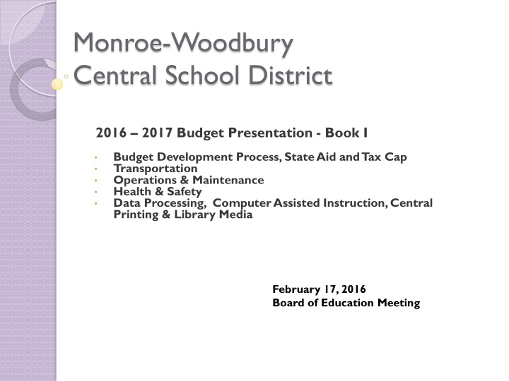 monroe woodbury central school district