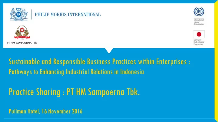 practice sharing pt hm sampoerna tbk