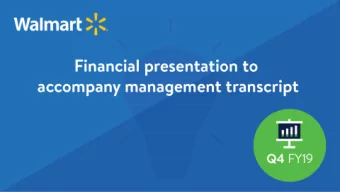 Safe harbor and non-GAAP measures  This presentation contains statements as to Walmart management's