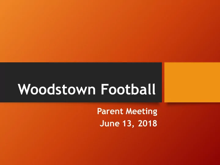 woodstown football