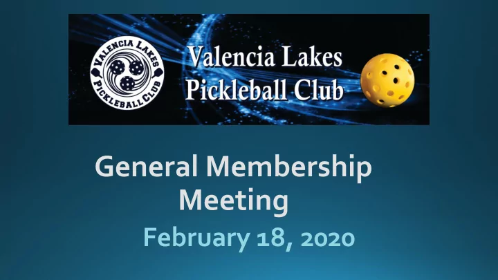 general membership meeting